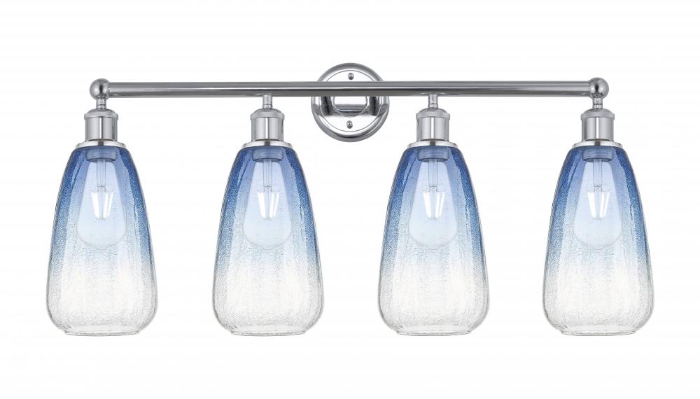 Brookhaven Almond - 4 Light - 33 inch - Polished Chrome - Bath Vanity Light