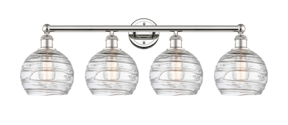Athens Deco Swirl - 4 Light - 35 inch - Polished Nickel - Bath Vanity Light