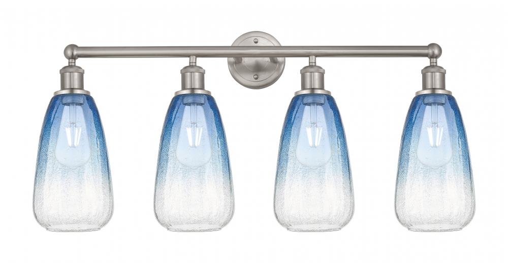 Brookhaven Almond - 4 Light - 33 inch - Brushed Satin Nickel - Bath Vanity Light