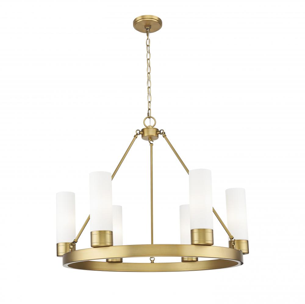 Boreas - 6 Light - 29 inch - Brushed Brass - Chandelier