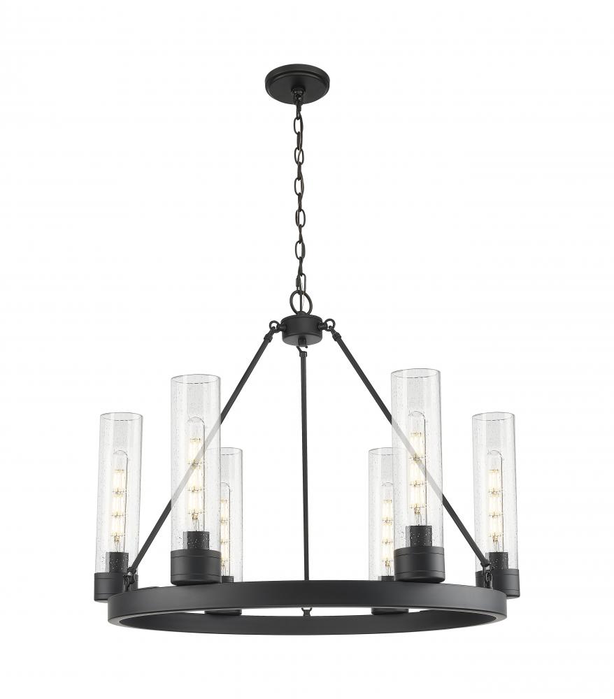 Boreas - 6 Light - 29 inch - Matte Black - Chandelier