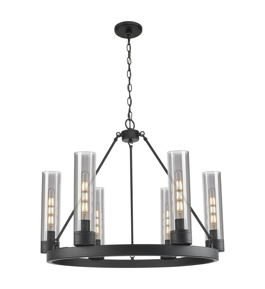 Boreas - 6 Light - 29 inch - Matte Black - Chandelier