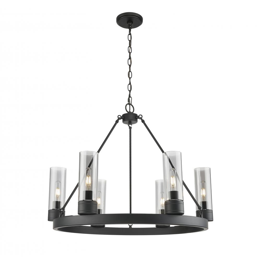 Boreas - 6 Light - 29 inch - Matte Black - Chandelier