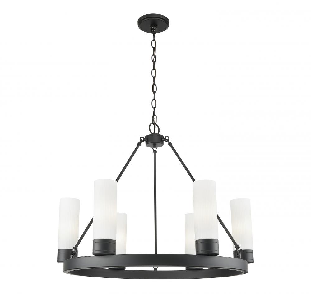 Boreas - 6 Light - 29 inch - Matte Black - Chandelier