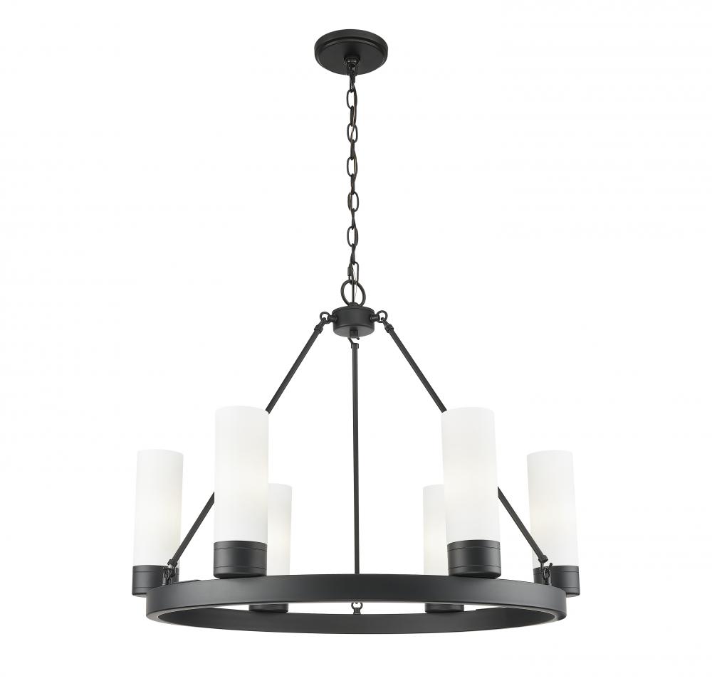 Boreas - 6 Light - 29 inch - Matte Black - Chandelier