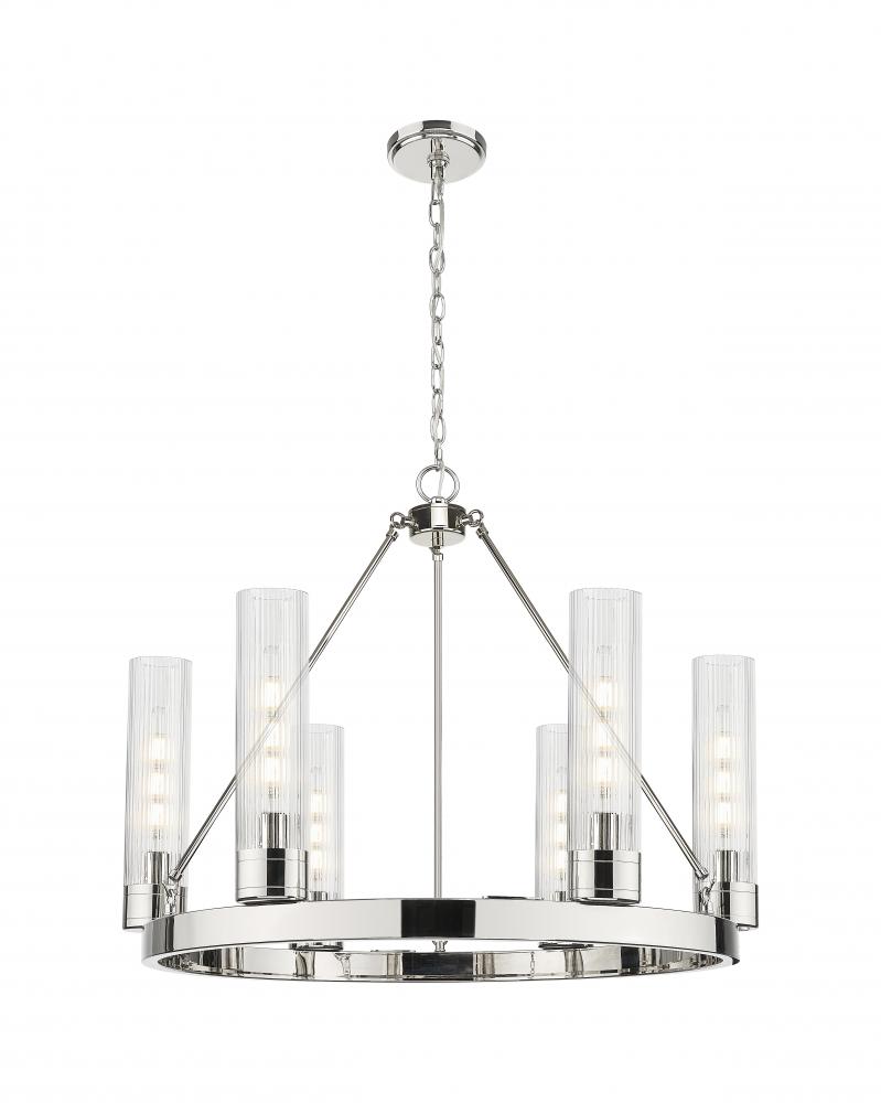 Boreas - 6 Light - 29 inch - Polished Nickel - Chandelier