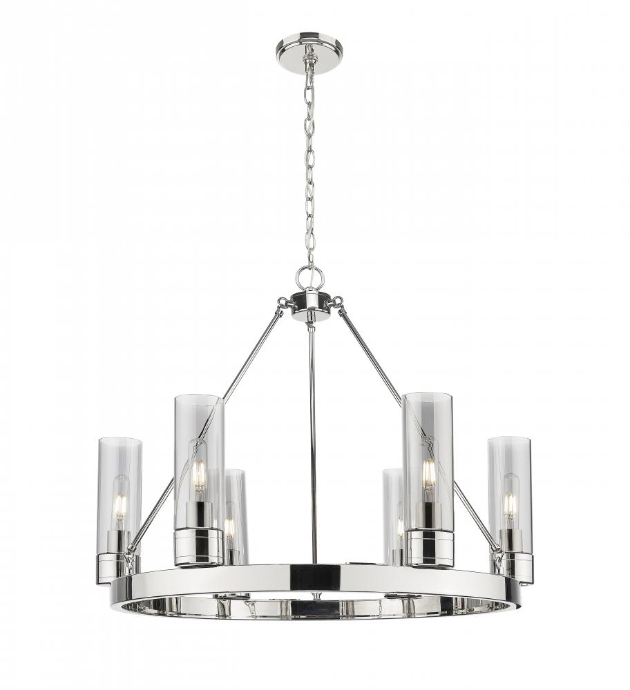 Boreas - 6 Light - 29 inch - Polished Nickel - Chandelier