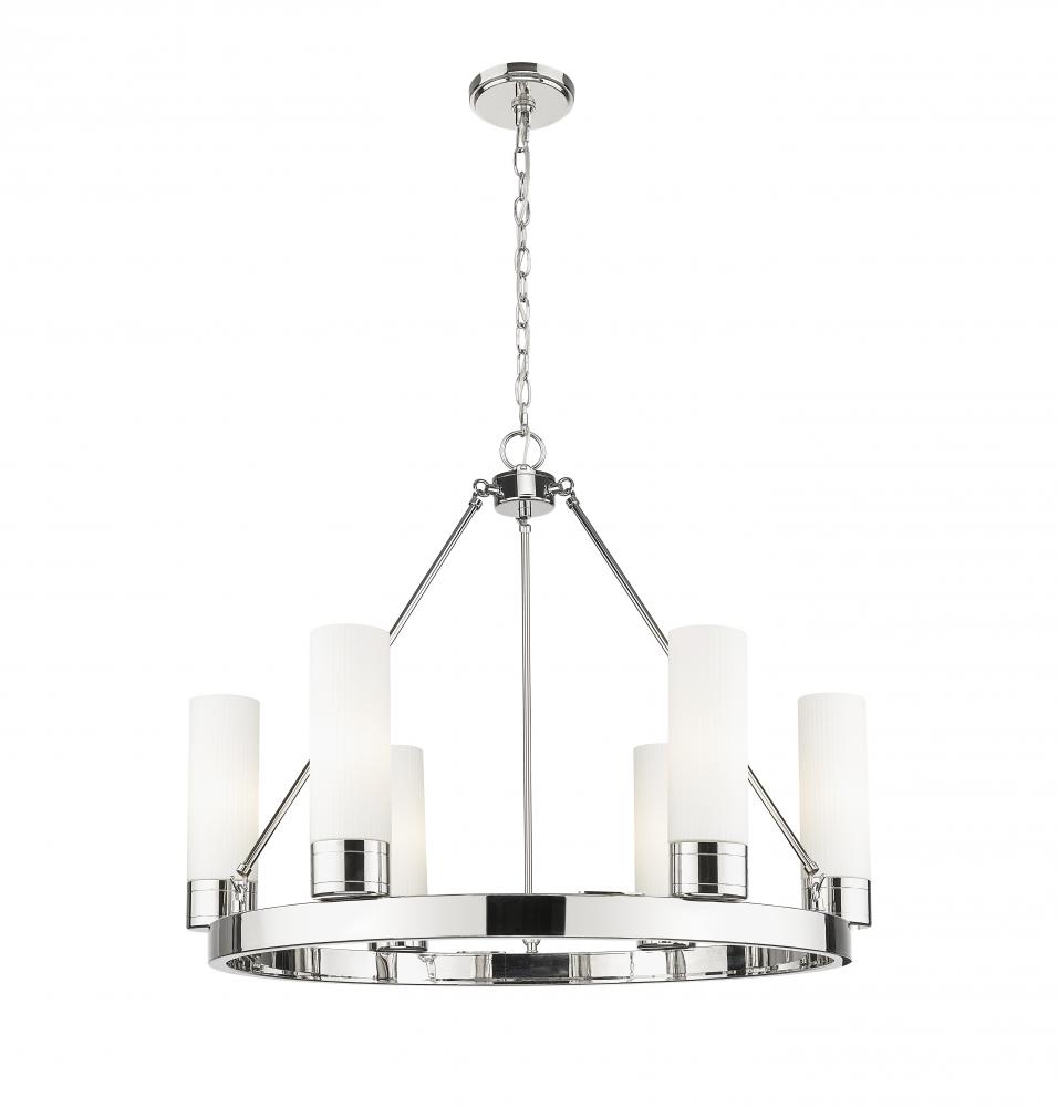 Boreas - 6 Light - 29 inch - Polished Nickel - Chandelier