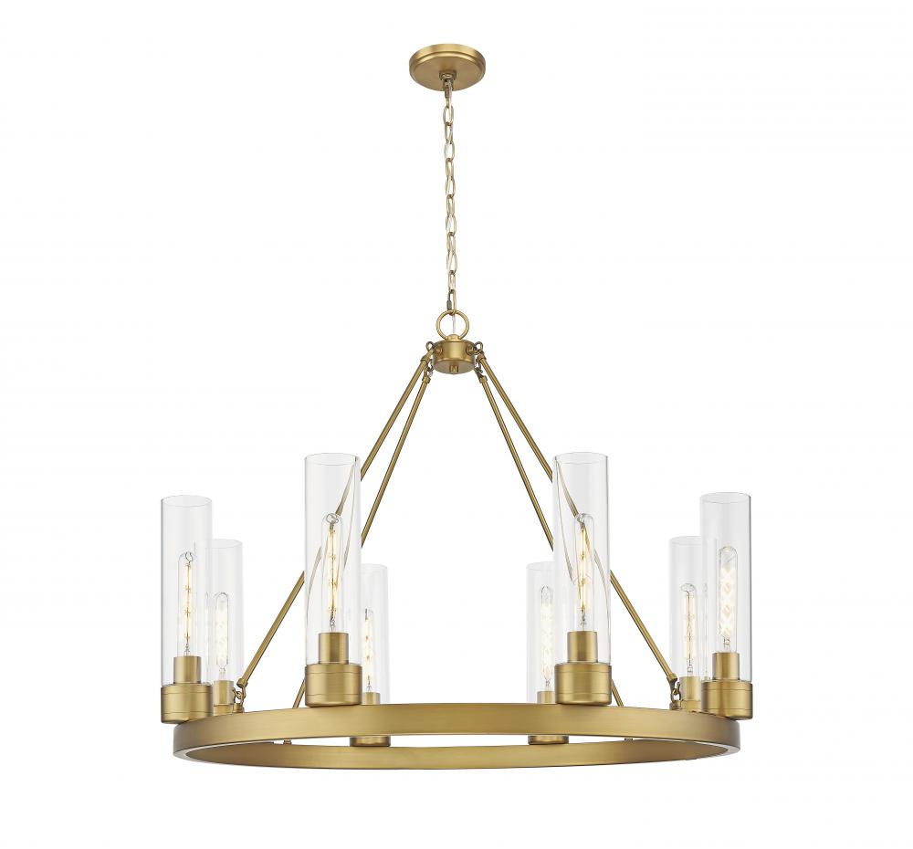 Boreas - 8 Light - 36 inch - Brushed Brass - Chandelier