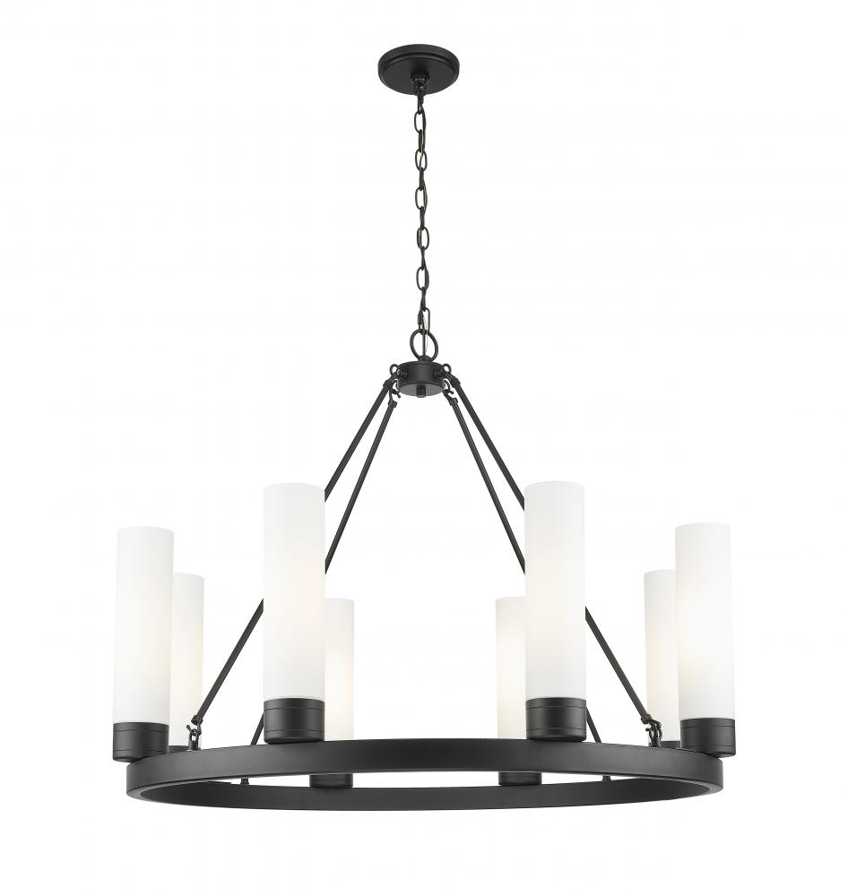 Boreas - 8 Light - 36 inch - Matte Black - Chandelier