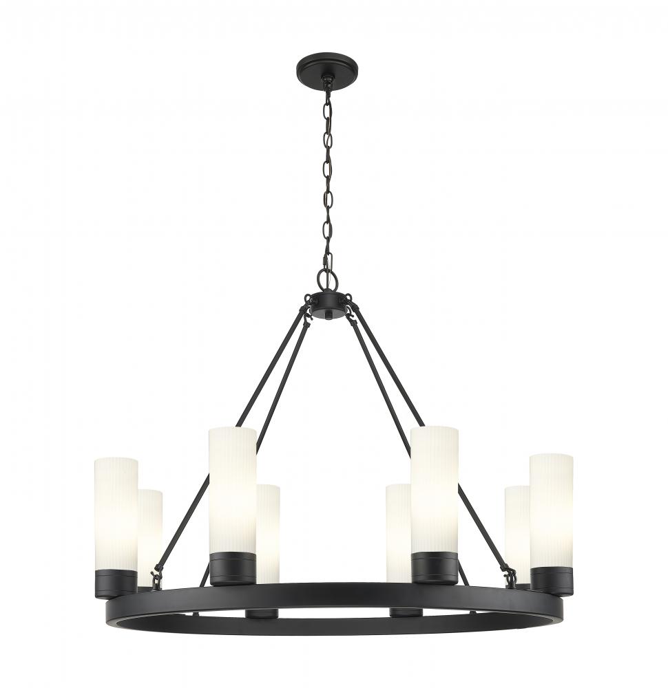 Boreas - 8 Light - 36 inch - Matte Black - Chandelier