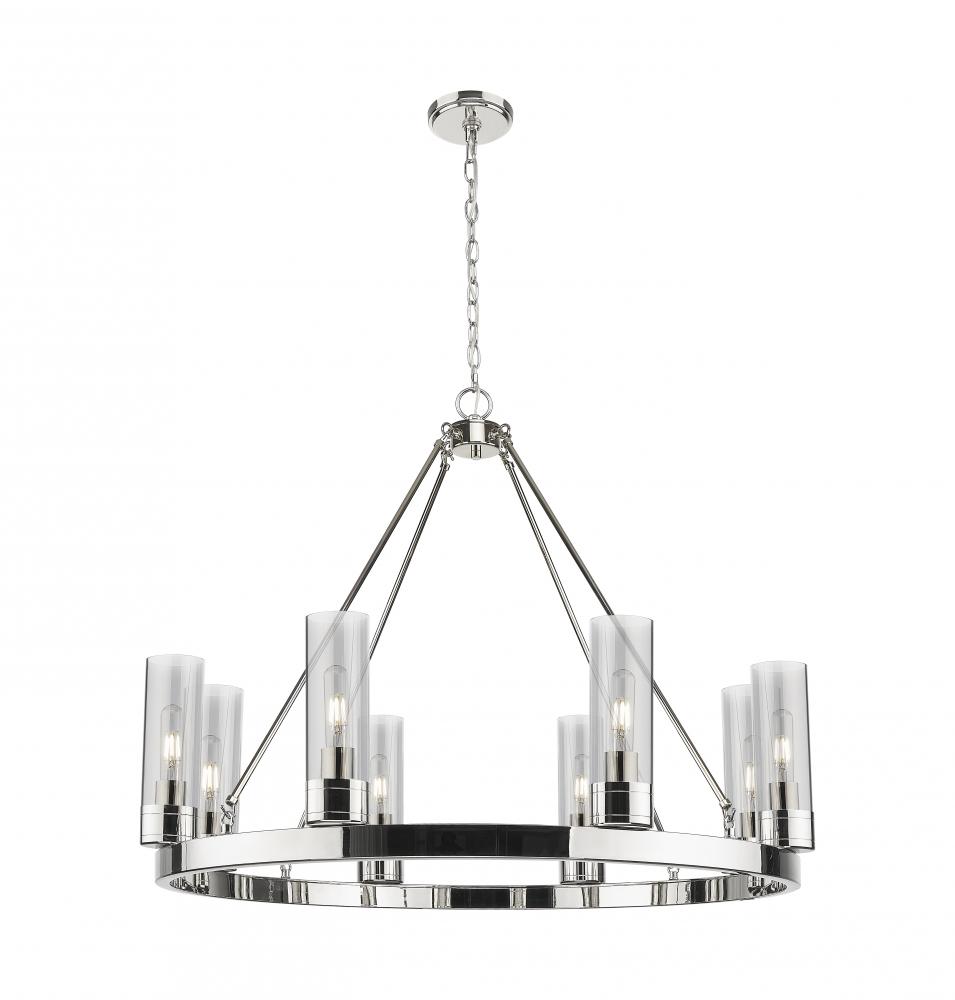 Boreas - 8 Light - 36 inch - Polished Nickel - Chandelier