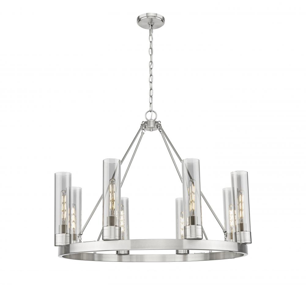 Boreas - 8 Light - 36 inch - Satin Nickel - Chandelier