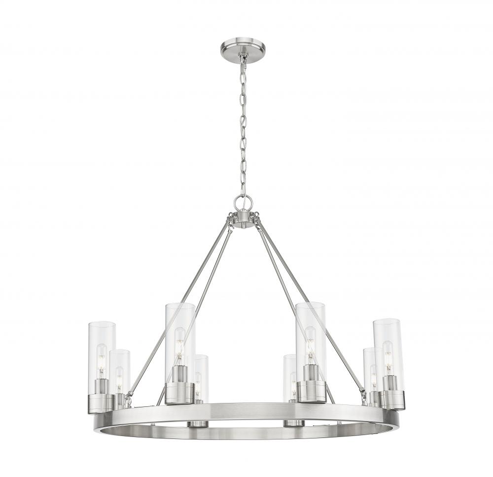 Boreas - 8 Light - 36 inch - Satin Nickel - Chandelier