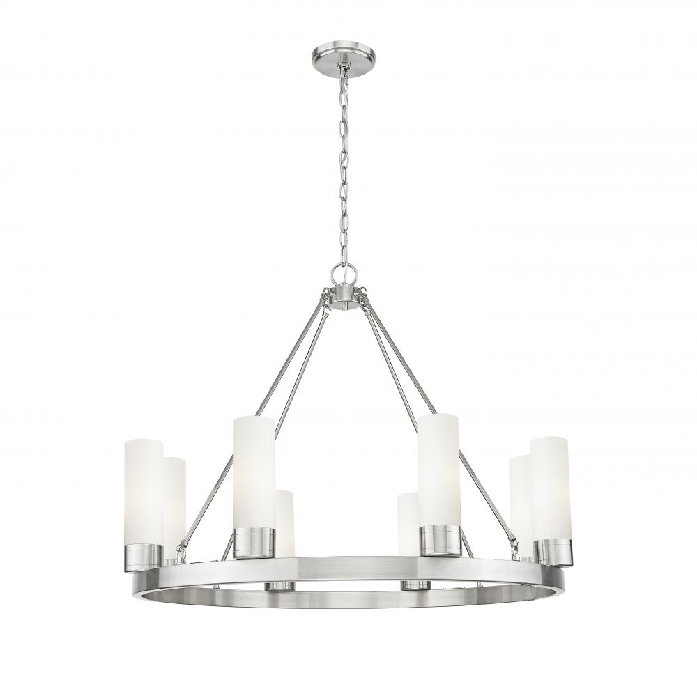 Boreas - 8 Light - 36 inch - Satin Nickel - Chandelier