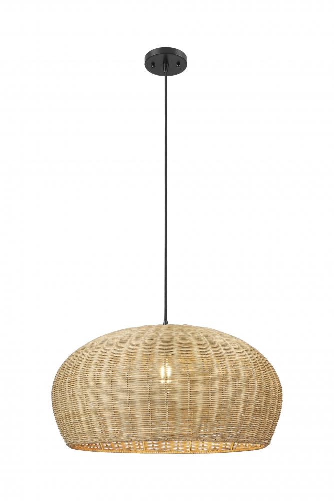 Oasis - 1 Light - 22 inch - Natural Oasis Rattan - Cord hung - Pendant