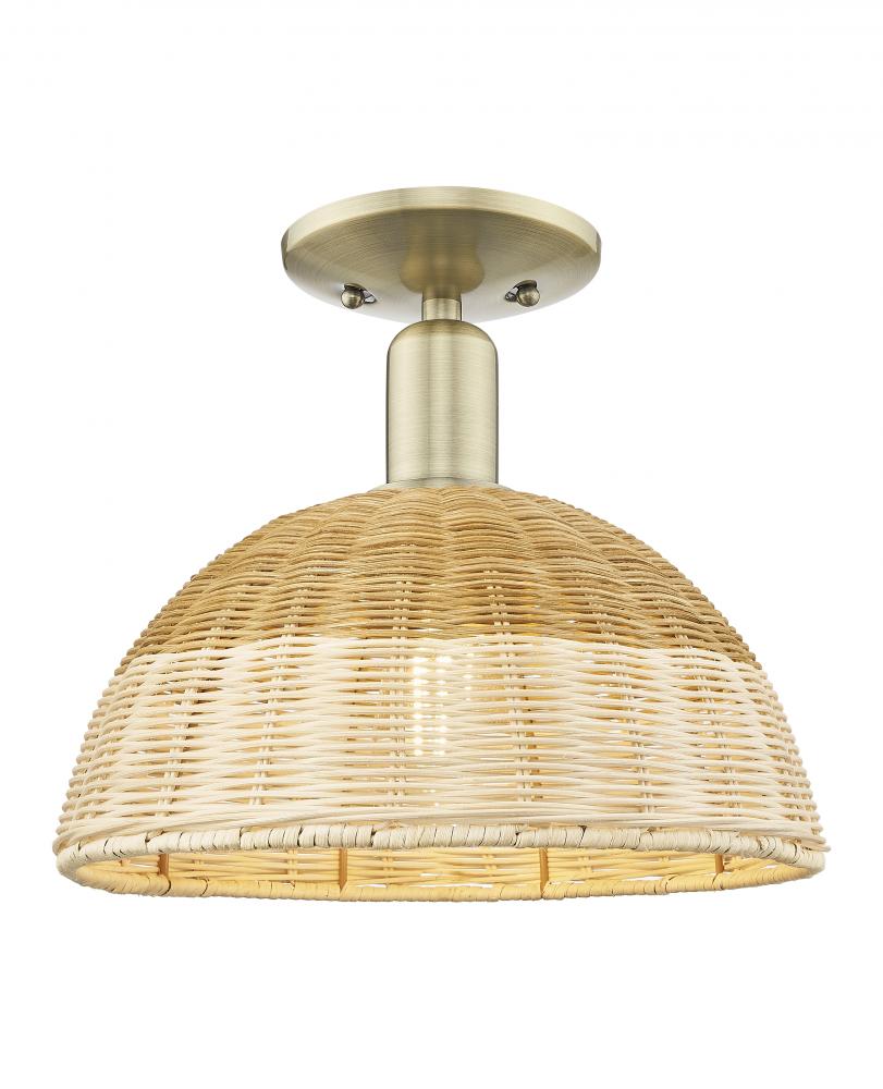 Natural Ballston Dome - 1 Light - 6 inch - Satin Gold - Semi-Flush Mount
