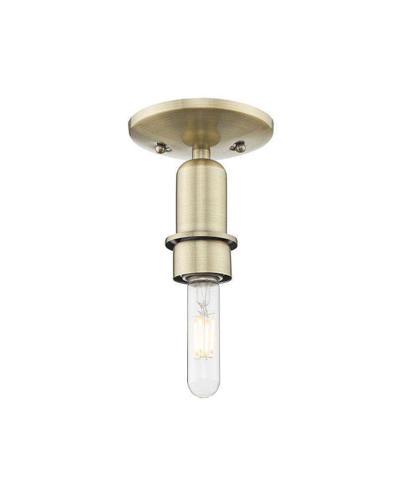 Arcadia - 1 Light - 5 inch - Antique Brass - Semi-Flush Mount