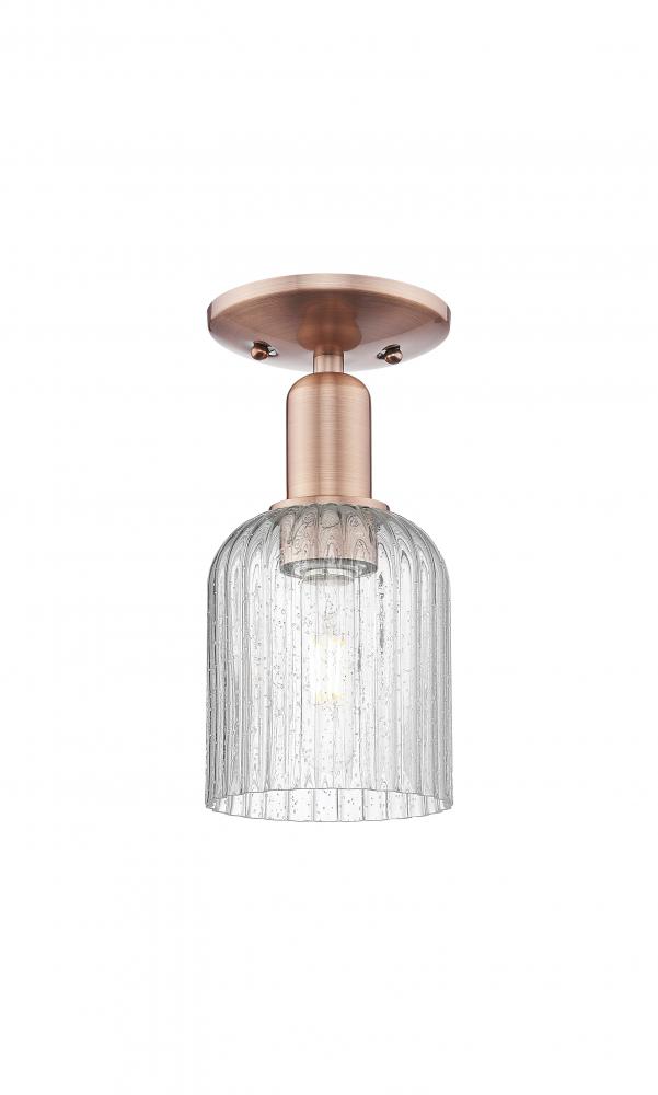 Bridal Veil - 1 Light - 6 inch - Antique Copper - Semi-Flush Mount