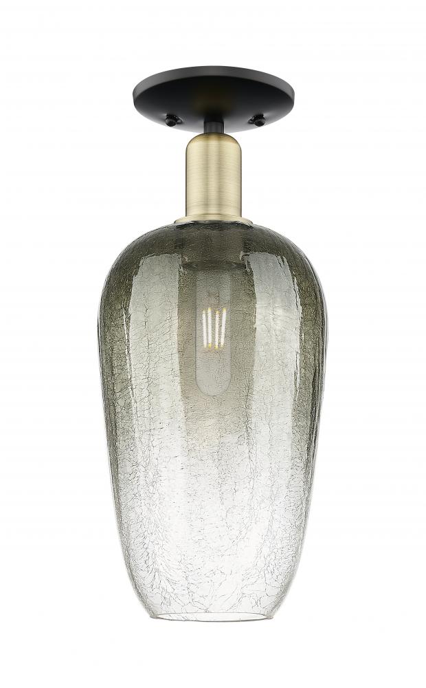 Brookhaven Flute - 1 Light - 6 inch - Black Antique Brass - Semi-Flush Mount