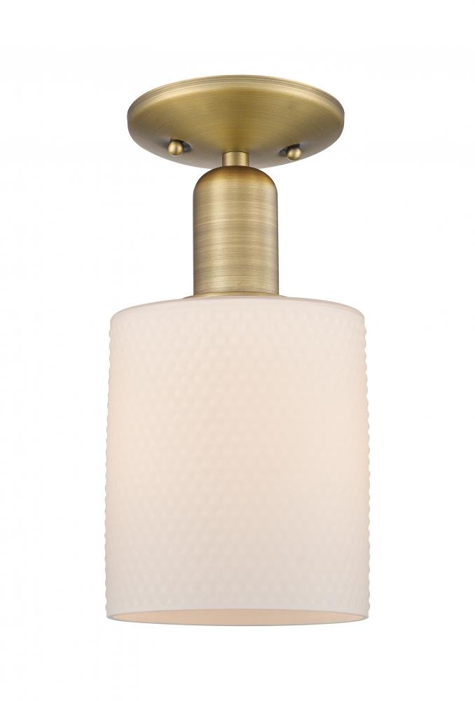 Cobbleskill - 1 Light - 5 inch - Brushed Brass - Semi-Flush Mount