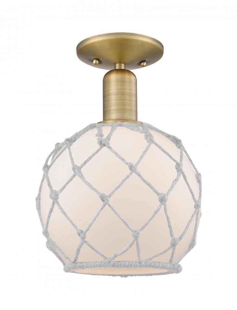 Farmhouse Rope - 1 Light - 8 inch - Brushed Brass - Semi-Flush Mount