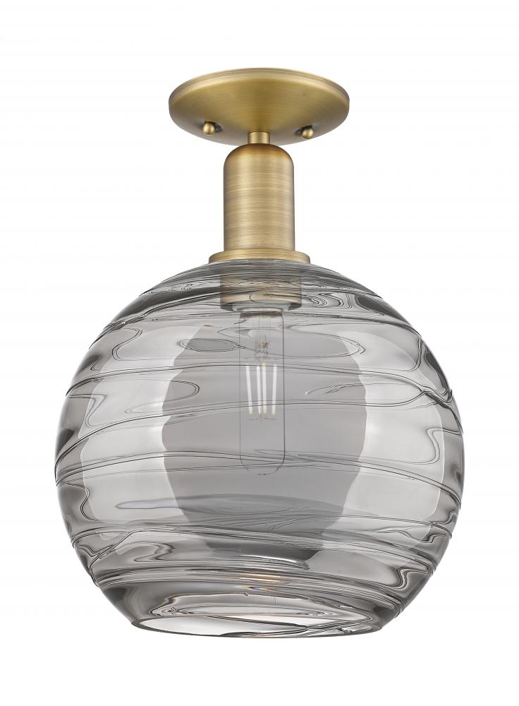 Athens Deco Swirl - 1 Light - 10 inch - Brushed Brass - Semi-Flush Mount