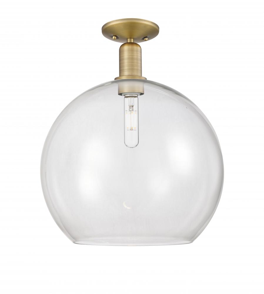 Athens - 1 Light - 14 inch - Brushed Brass - Semi-Flush Mount