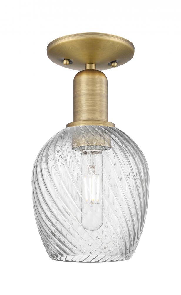 Salina - 1 Light - 6 inch - Brushed Brass - Semi-Flush Mount