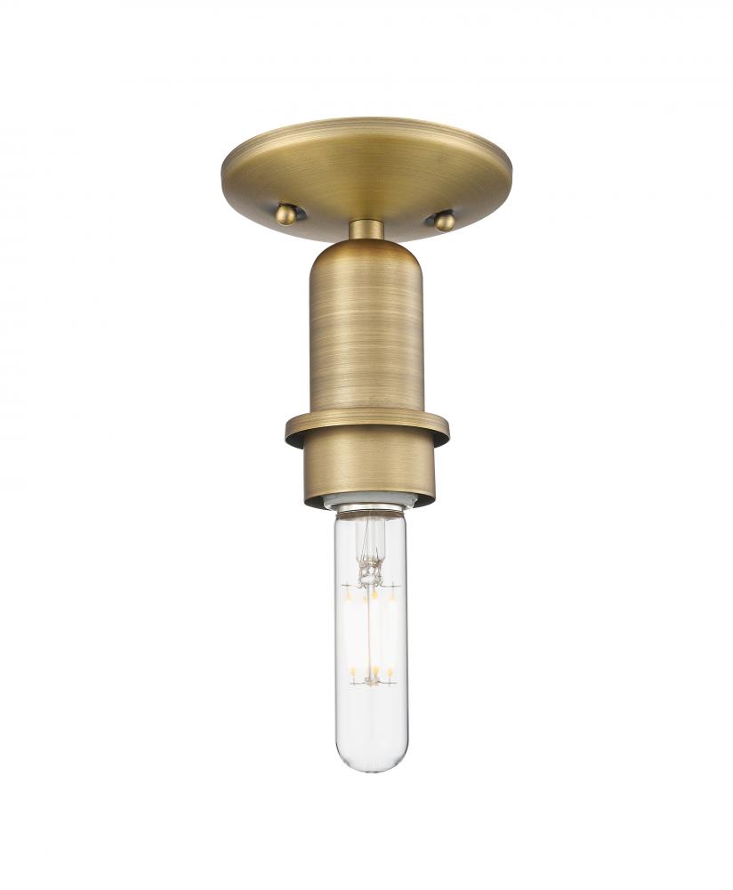 Arcadia - 1 Light - 5 inch - Brushed Brass - Semi-Flush Mount