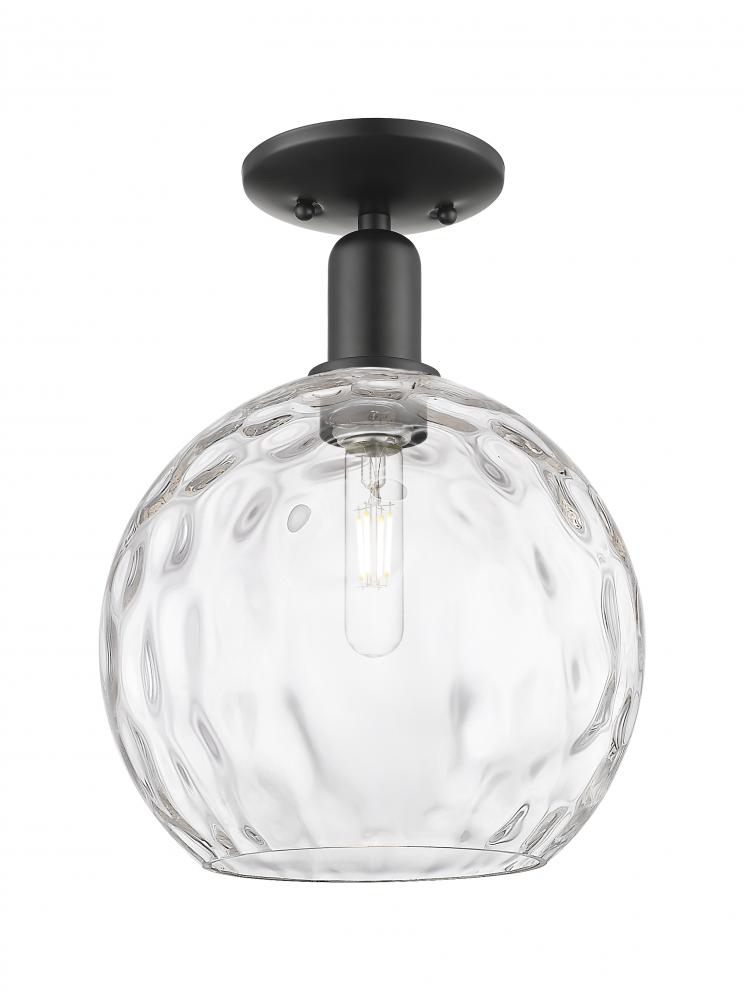 Athens Water Glass - 1 Light - 10 inch - Matte Black - Semi-Flush Mount