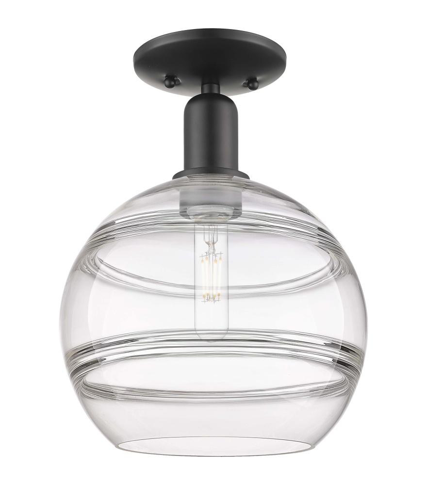 Rochester - 1 Light - 10 inch - Matte Black - Semi-Flush Mount