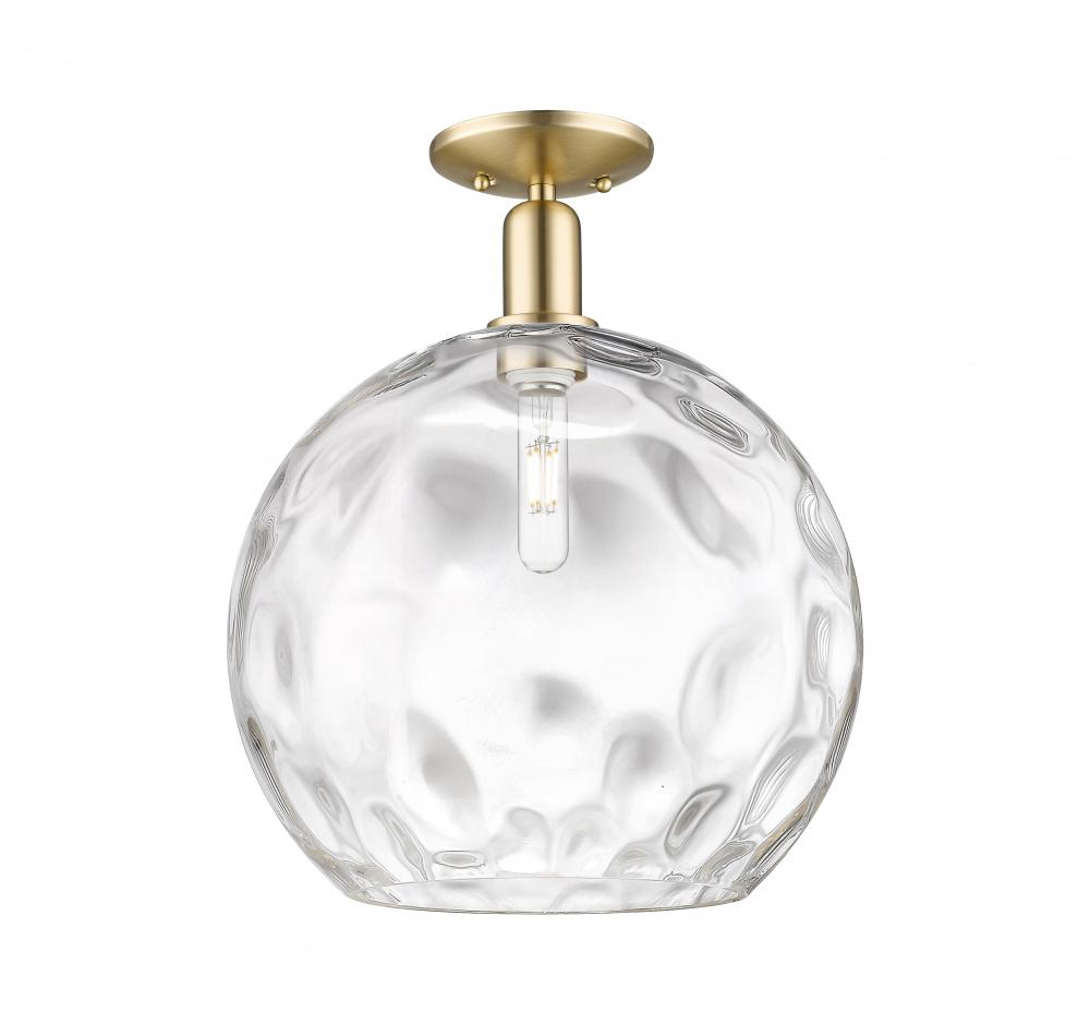 Athens Water Glass - 1 Light - 13 inch - Champagne Bronze - Semi-Flush Mount