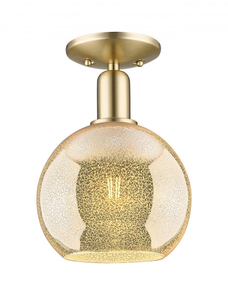 Athens - 1 Light - 8 inch - Champagne Bronze - Semi-Flush Mount