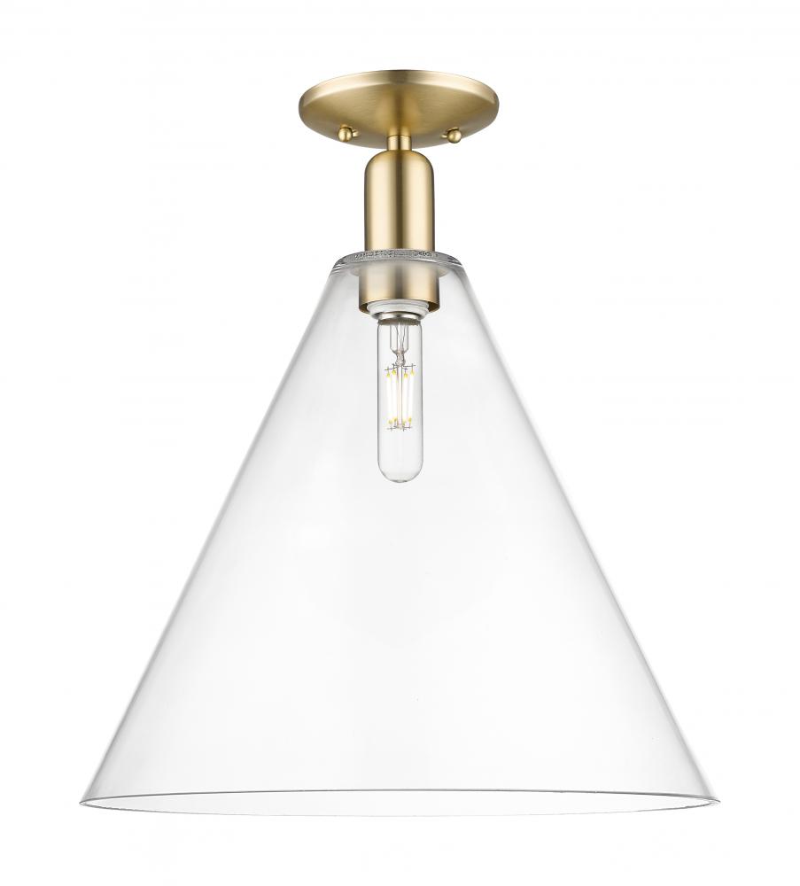 Berkshire Glass - 1 Light - 16 inch - Champagne Bronze - Semi-Flush Mount