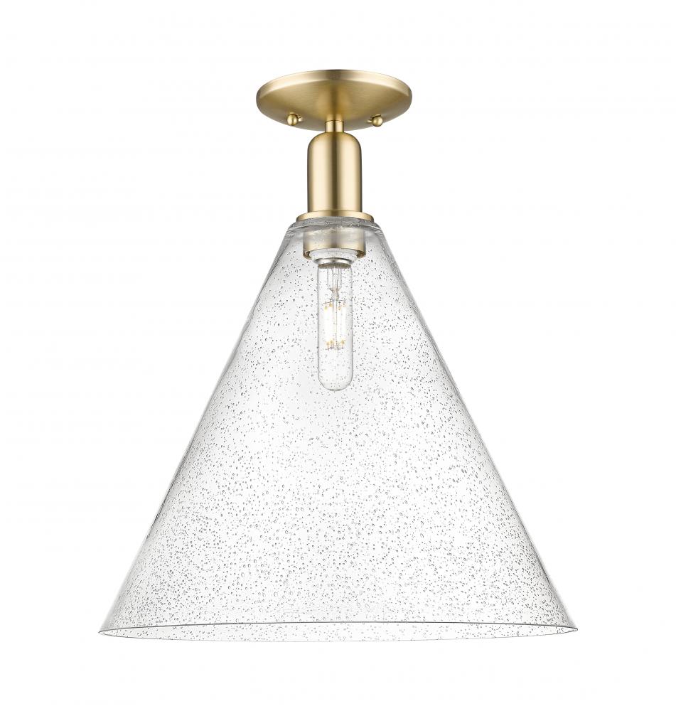 Berkshire Glass - 1 Light - 16 inch - Champagne Bronze - Semi-Flush Mount