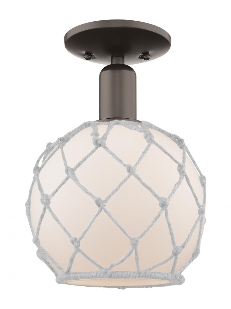 Farmhouse Rope - 1 Light - 8 inch - Oil Rubbed Bronze - Semi-Flush Mount