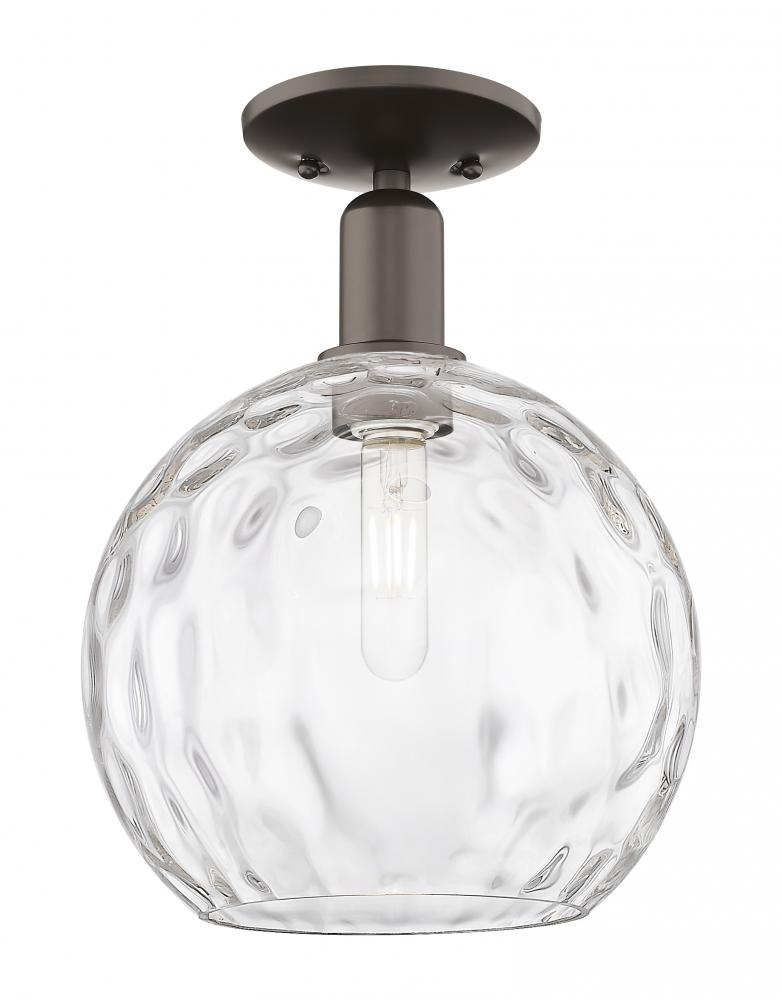 Athens Water Glass - 1 Light - 10 inch - Oil Rubbed Bronze - Semi-Flush Mount