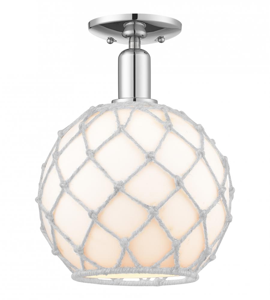 Farmhouse Rope - 1 Light - 10 inch - Polished Chrome - Semi-Flush Mount