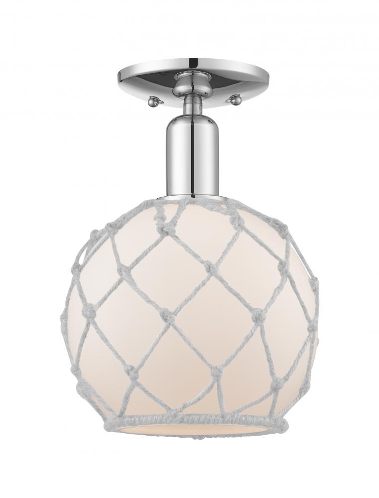 Farmhouse Rope - 1 Light - 8 inch - Polished Chrome - Semi-Flush Mount