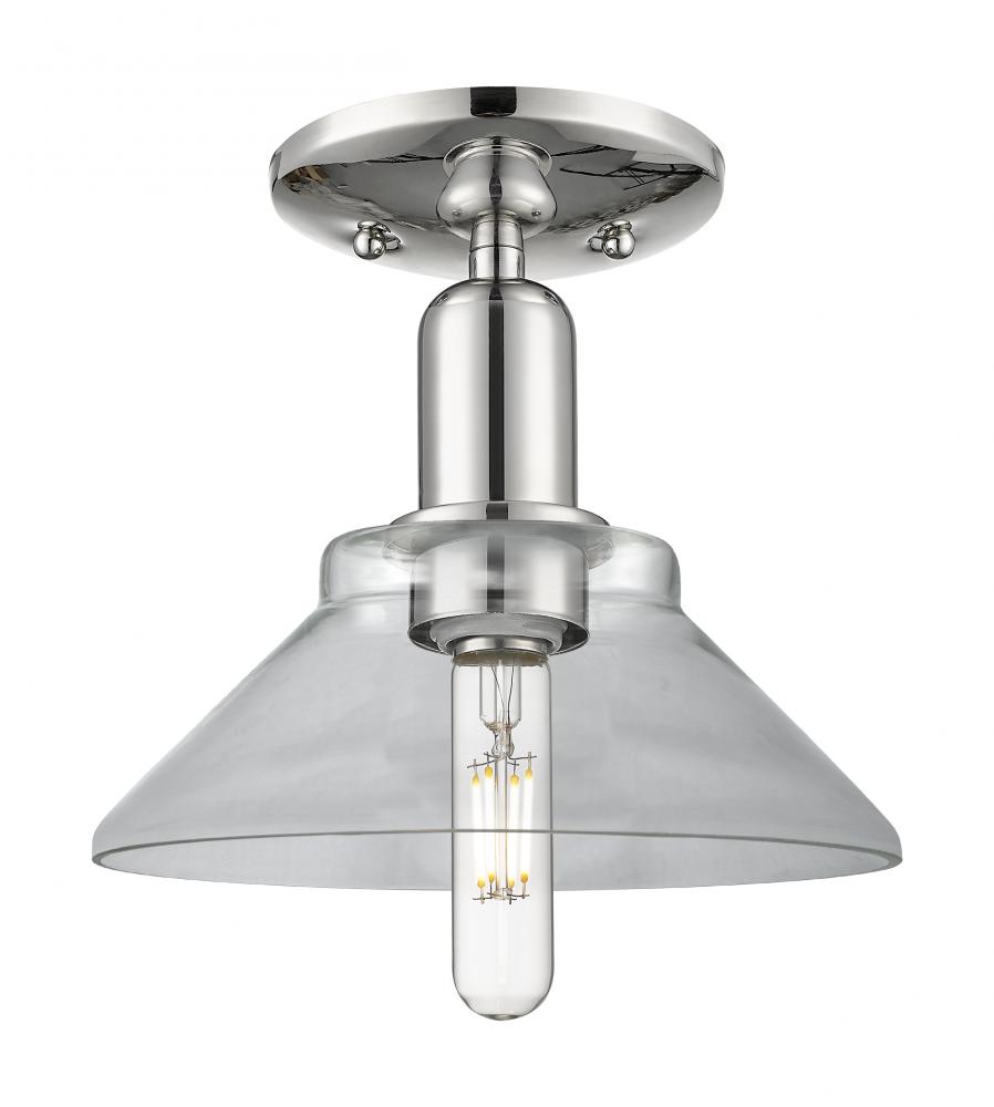 Orwell - 1 Light - 8 inch - Polished Nickel - Semi-Flush Mount