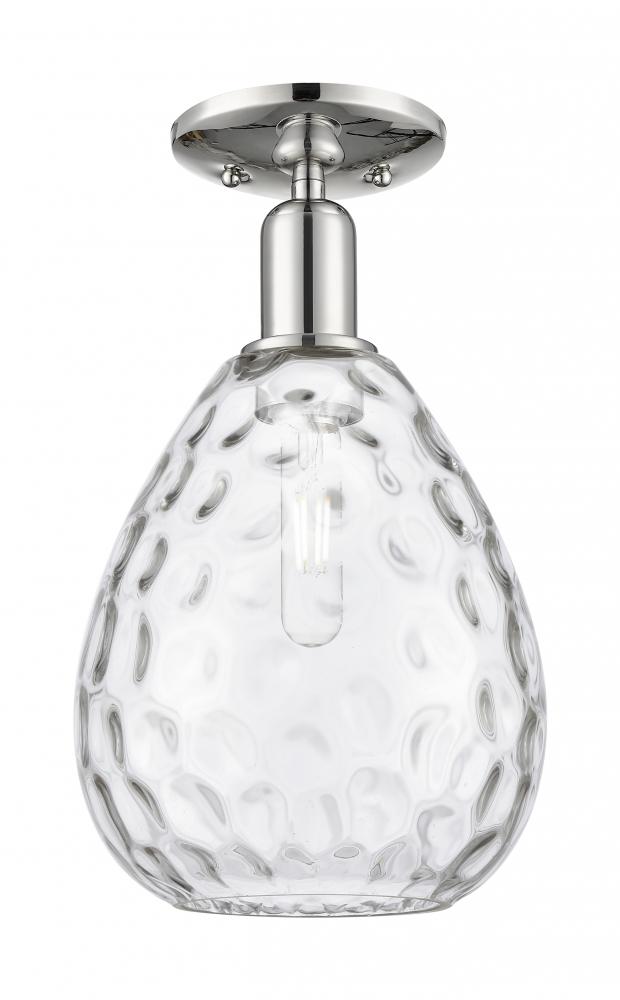 Waverly - 1 Light - 8 inch - Polished Nickel - Semi-Flush Mount