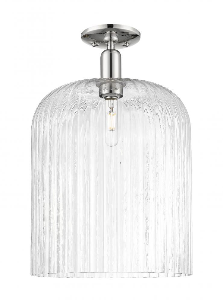 Bridal Veil - 1 Light - 12 inch - Polished Nickel - Semi-Flush Mount