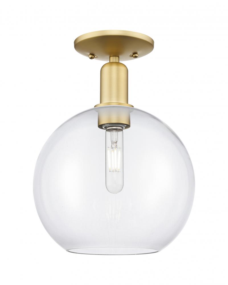 Athens - 1 Light - 10 inch - Satin Gold - Semi-Flush Mount
