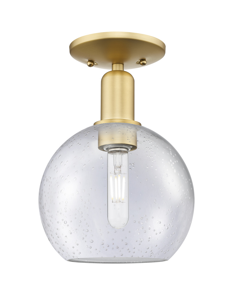 Athens - 1 Light - 8 inch - Satin Gold - Semi-Flush Mount