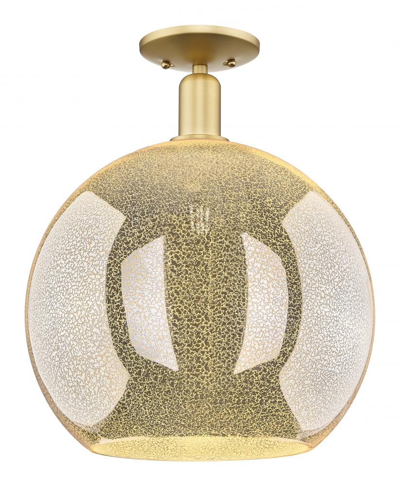 Athens - 1 Light - 14 inch - Satin Gold - Semi-Flush Mount