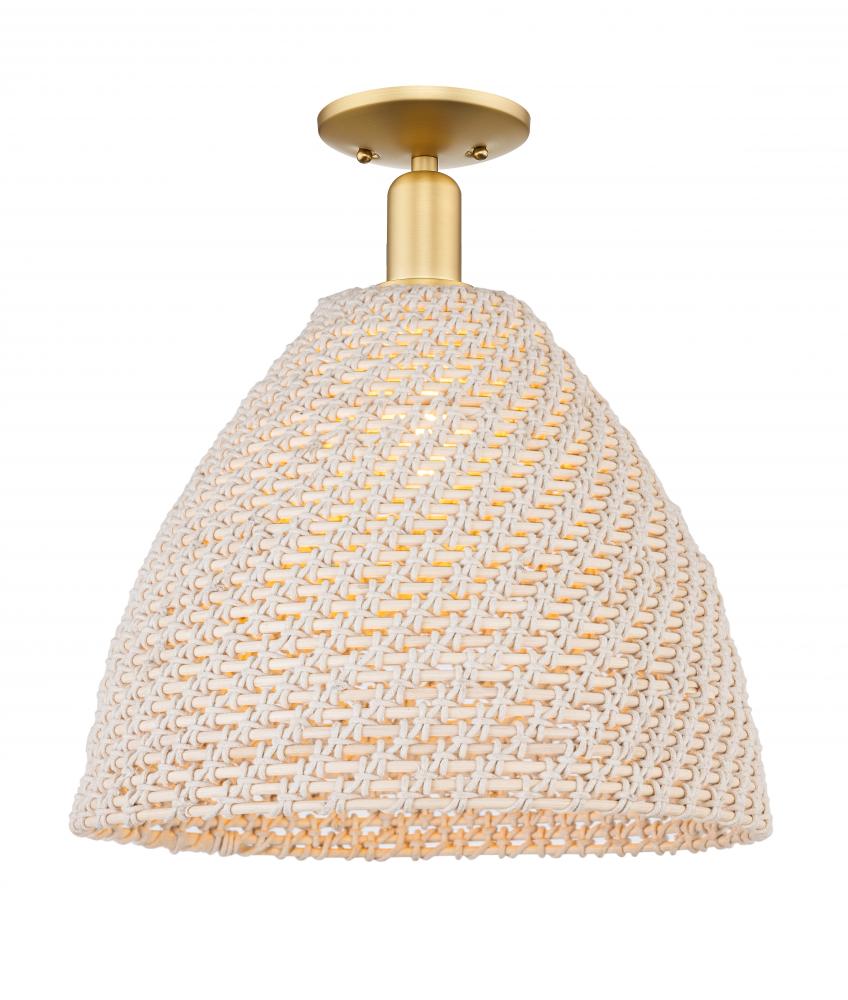 Bristol Natural - 1 Light - 6 inch - Satin Gold - Semi-Flush Mount