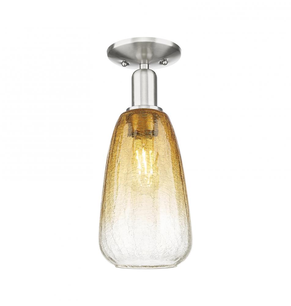 Brookhaven Almond - 1 Light - 6 inch - Brushed Satin Nickel - Semi-Flush Mount