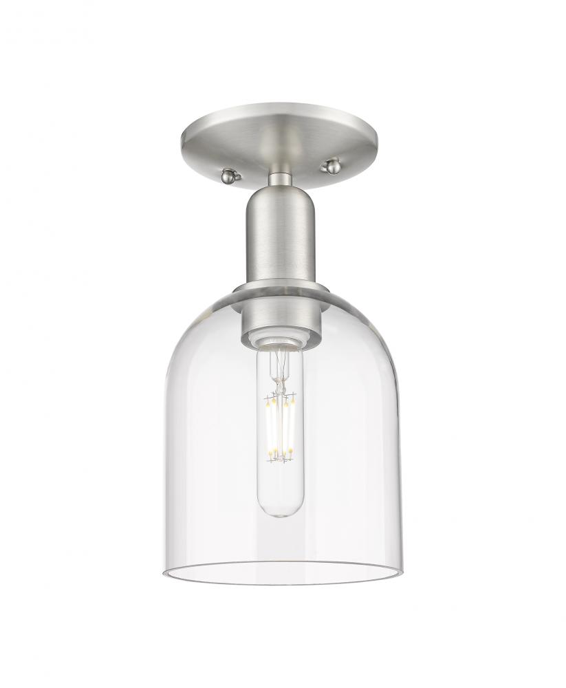 Bella - 1 Light - 6 inch - Brushed Satin Nickel - Semi-Flush Mount