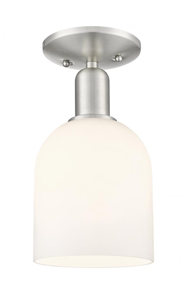 Bella - 1 Light - 6 inch - Brushed Satin Nickel - Semi-Flush Mount